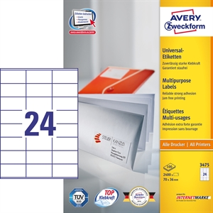 Avery ILC universal label 70 x 36 mm, 2400 pcs.